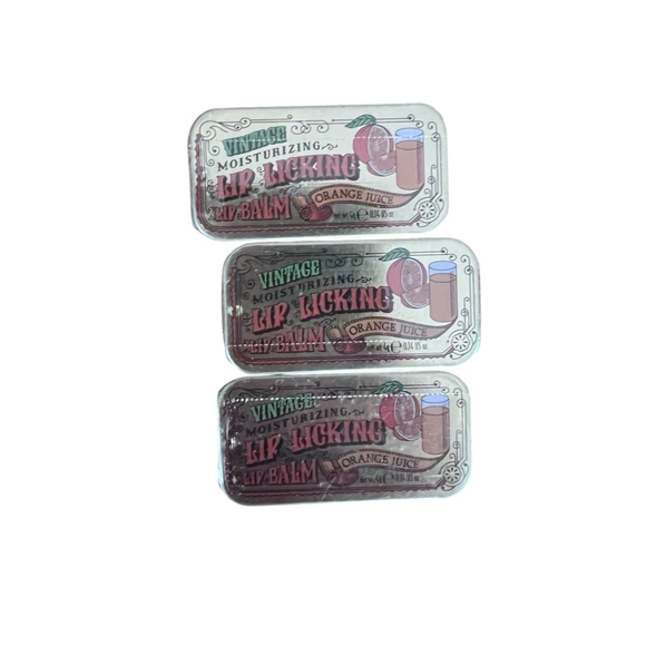 Vintage Moisturizing Lip Licking Lip Balm 5 NEW SEALED Orange Coconut Fruit - Picture 2 of 3